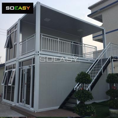 Luxury  Container Villa 4 Units Flat Pack Combine Together Glass Wall with Balcony для продажи